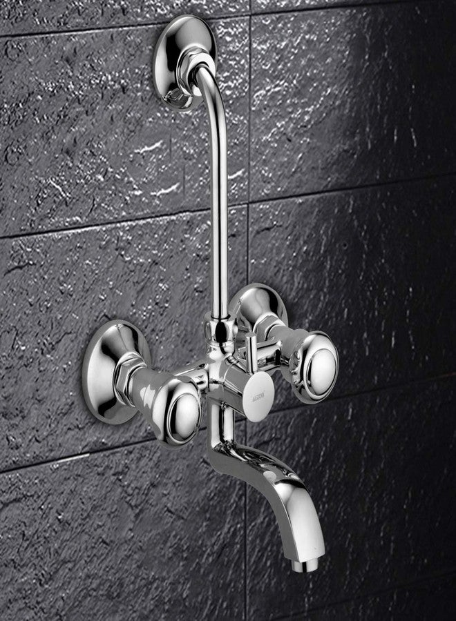 ALTON SHN3095 Brass Wall Mixer with Provision for Over Head Shower and 190mm Long Bend Pipe (Chrome) - Image 5